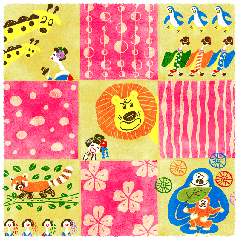 京都市動物園の八ツ橋のパッケージのデザイン画